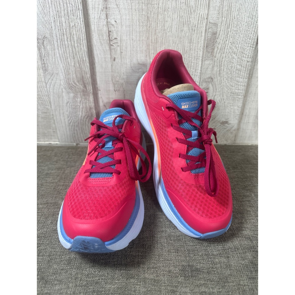 Skechers GOrun Max Cushioning Pink Orange Running Shoes 129470 RDMT Womens 10